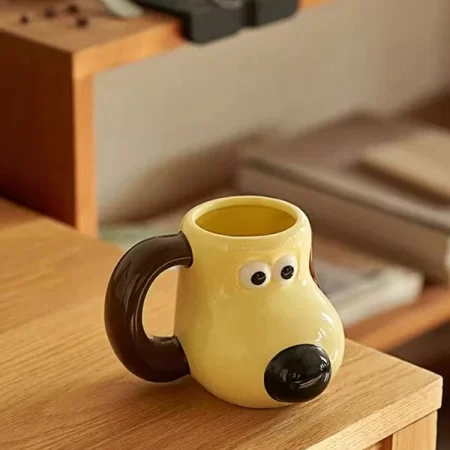 1pc 520ml Large Capacity Cartoon Ceramic Mug, Creative Coffee Cup For Office Drink Water At Home, Suitable As Gift For Children Yellow