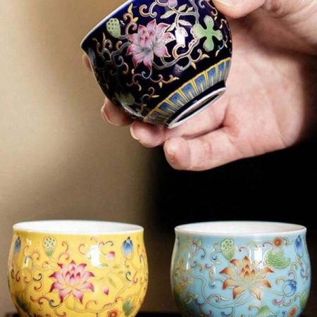 One Vintage Style Master Cup, Handmade Coarse Pottery Zen Cup, Small Capacity Coffee Cup, Home Gungfu Tea Cup, Drinking Cup Multicolor